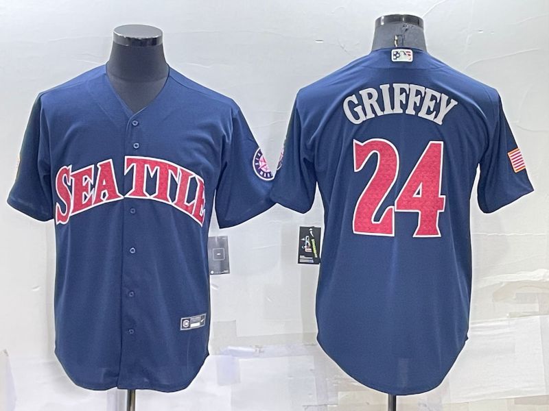 Men Seattle Mariners #24 Griffey Blue 2022 MLB Jersey